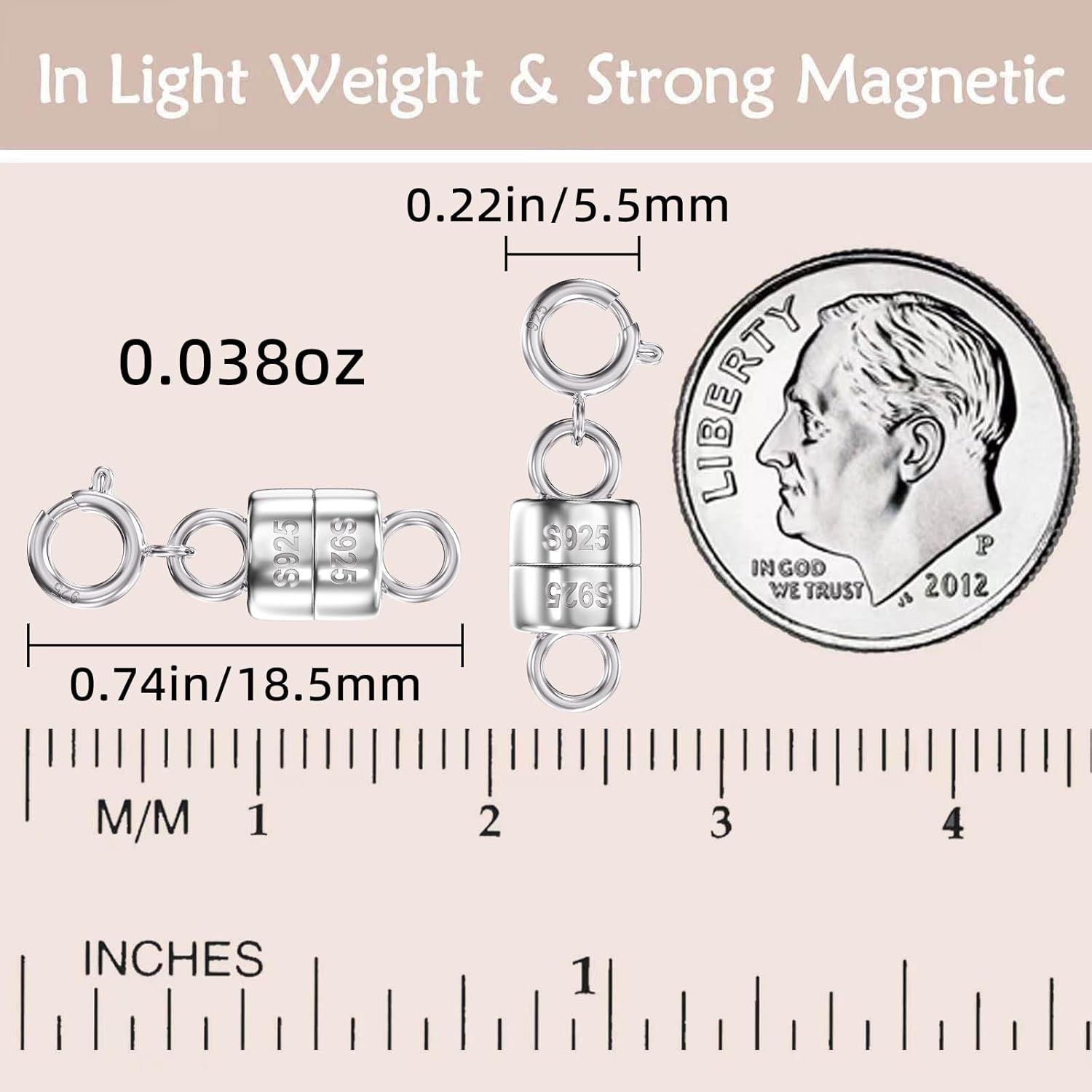 OHINGLT 925 Sterling Silver Magnetic Necklace Clasps and Closures,Gold and Silver Magnetic Clasp Converter for Jewelry Making Supplies,Chain Extender Connector for Small Necklace Bracelet
