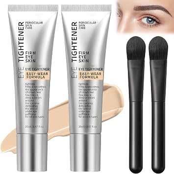 4PCS Eye Tightener, Perfection Eye Tightening Cream with 2 Brushes, Instant for Under Bags Remover for Women and Men, for Daily, Home and Spa Use, All Skin Types