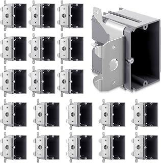Tellegloww 20-Pack ETL Listed Adjustable PVC Single Gang Outlet Boxes, 21 Cu In - Easy Install for Home & Commercial Wiring