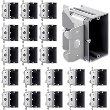 Tellegloww 20 Pack 1-Gang Adjustable Square Plastic Electrical Outlet Box, Etl Listed, 21 Cubic Inch PVC Single Gang Junction Box for Home Improvement, Construction, Flexible Installation, Gray