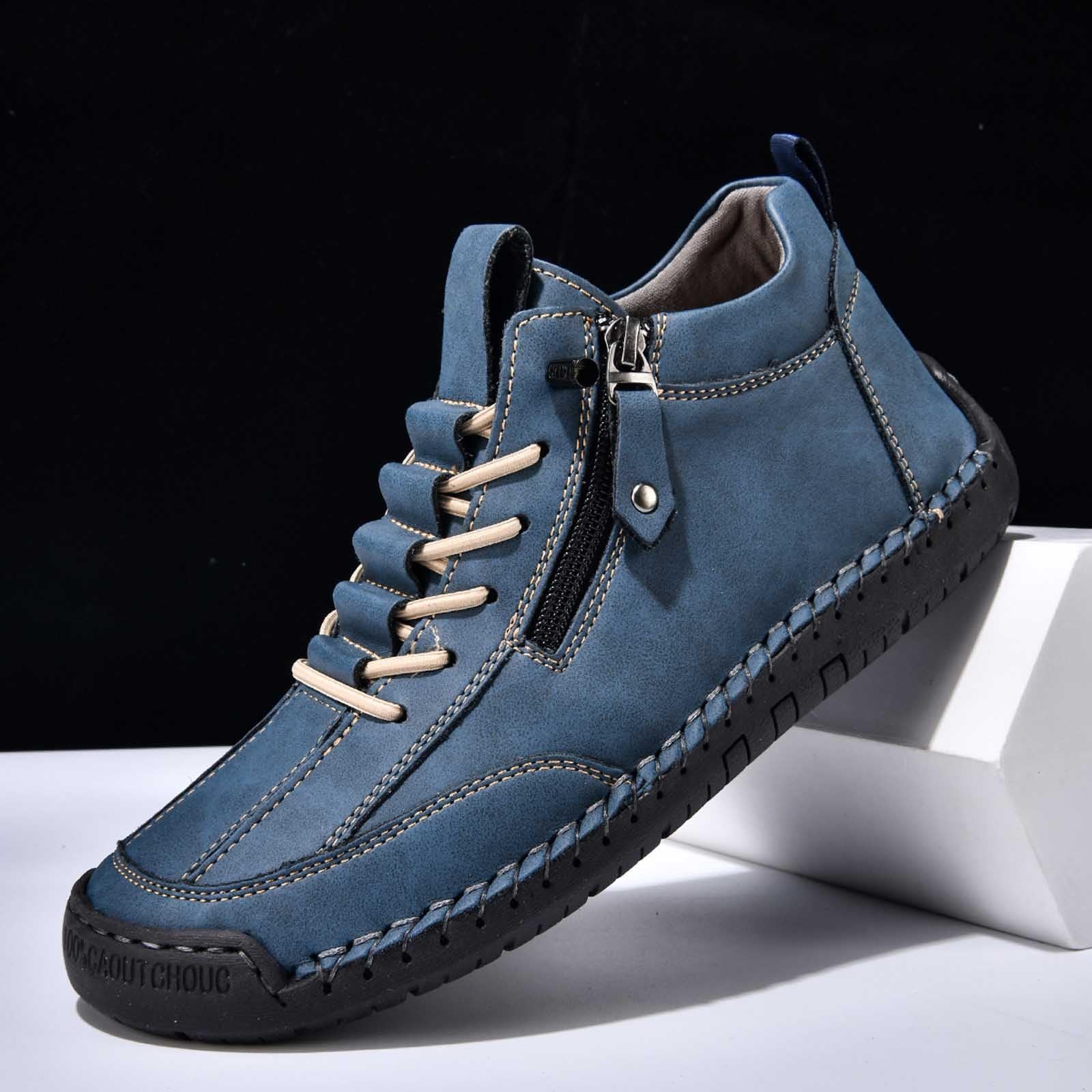 Generisch Buty do stroju ludowego, ślubne, do stroju bawarskiego, buty rekreacyjne dla mężczyzn, z bocznym zamkiem błyskawicznym, sznurowane, do noszenia na co dzień, do całorocznego komfortu