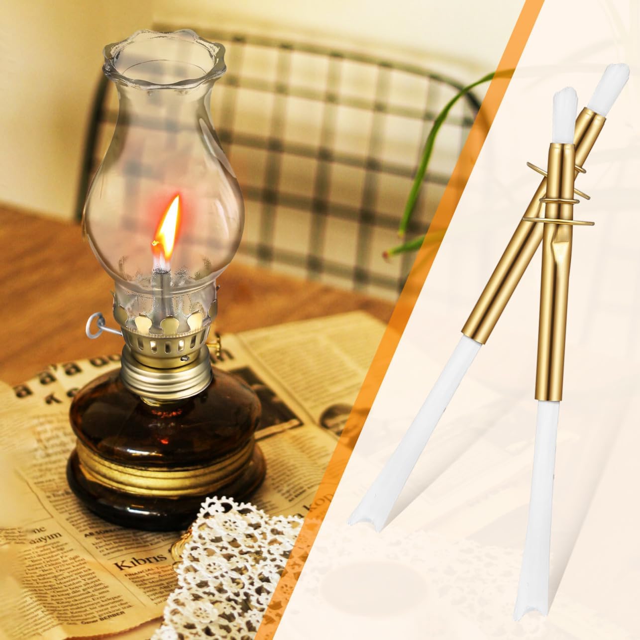 STOBOK 4sets Candle Lamp Wick Oil Lamp Lantern Kerosene Wicks Floating Oil Wicks Kerosene Burner Wick Kerosene Lamp Wicks Bulk Oil Light Wicks Lamp Accessory Cuttable Wick Fiber 10pcs*4