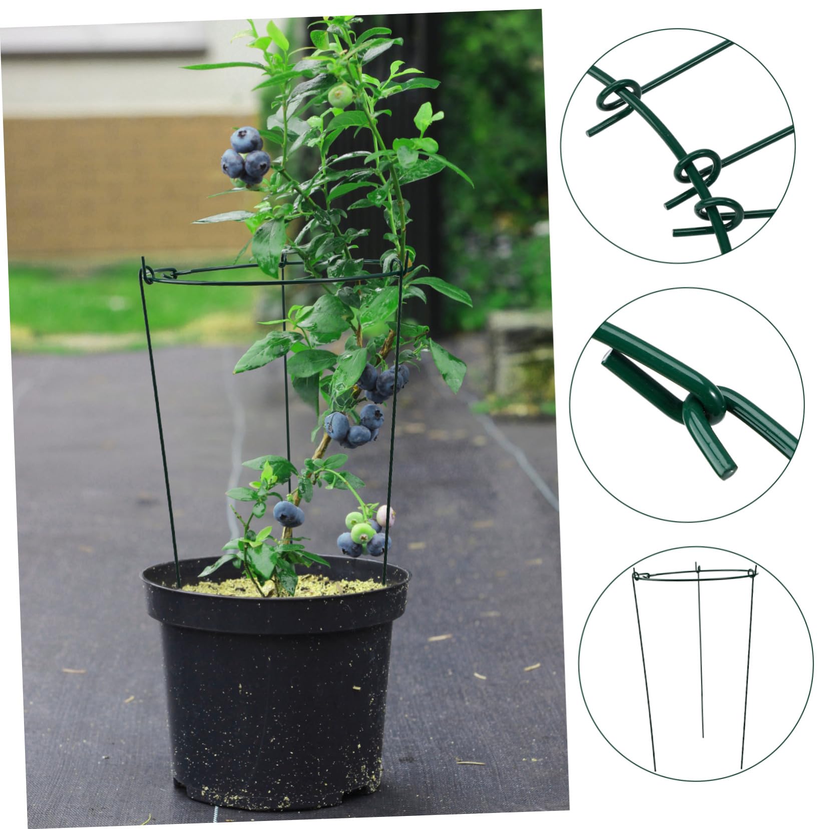 Lot De 3 Tuteurs De Jardin Vert pour Plantes Grimpantes 25/40 Cm, Treillis De Support Robuste en Fer Revêtement Esthétique, Cages à Pivoines Polyvalentes pour Extérieur Et Intérieur