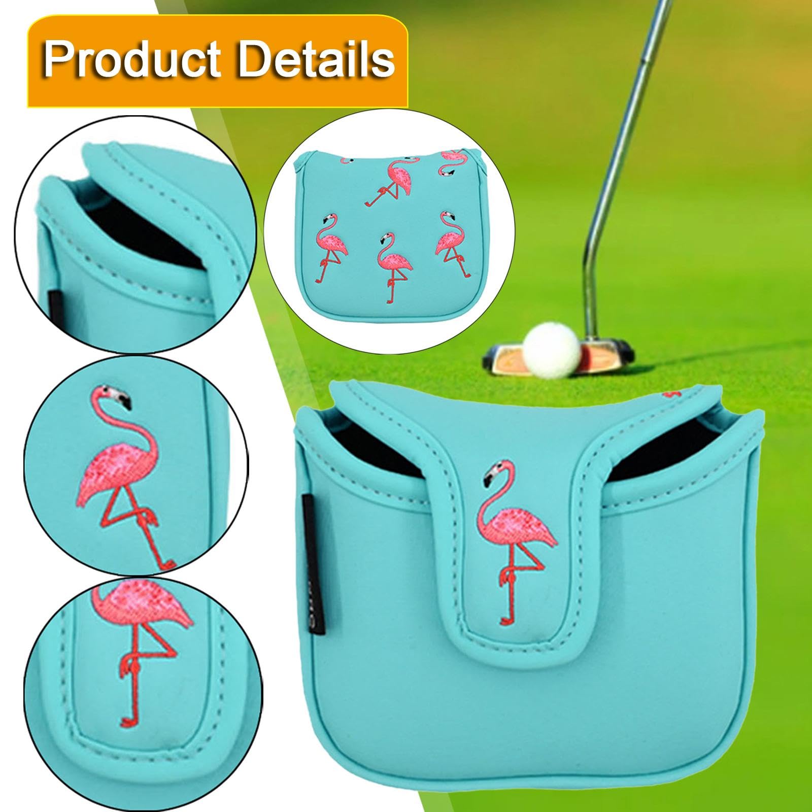 Golf Mallet Putter Headcover Club Kopf Schutz PU mit Magnetverschluss Und Weichem Futter für Damen für Outdoor Nutzung Freizeit