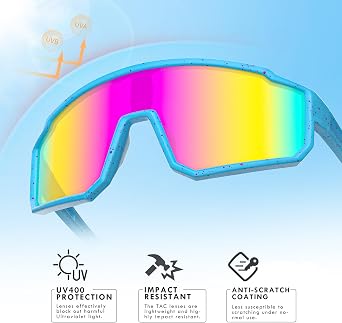 Polarized Sports Sunglasses,UV400 Protection Outdoor Glasses for Men Women Youth Baseball Cycling Running Driving Golf