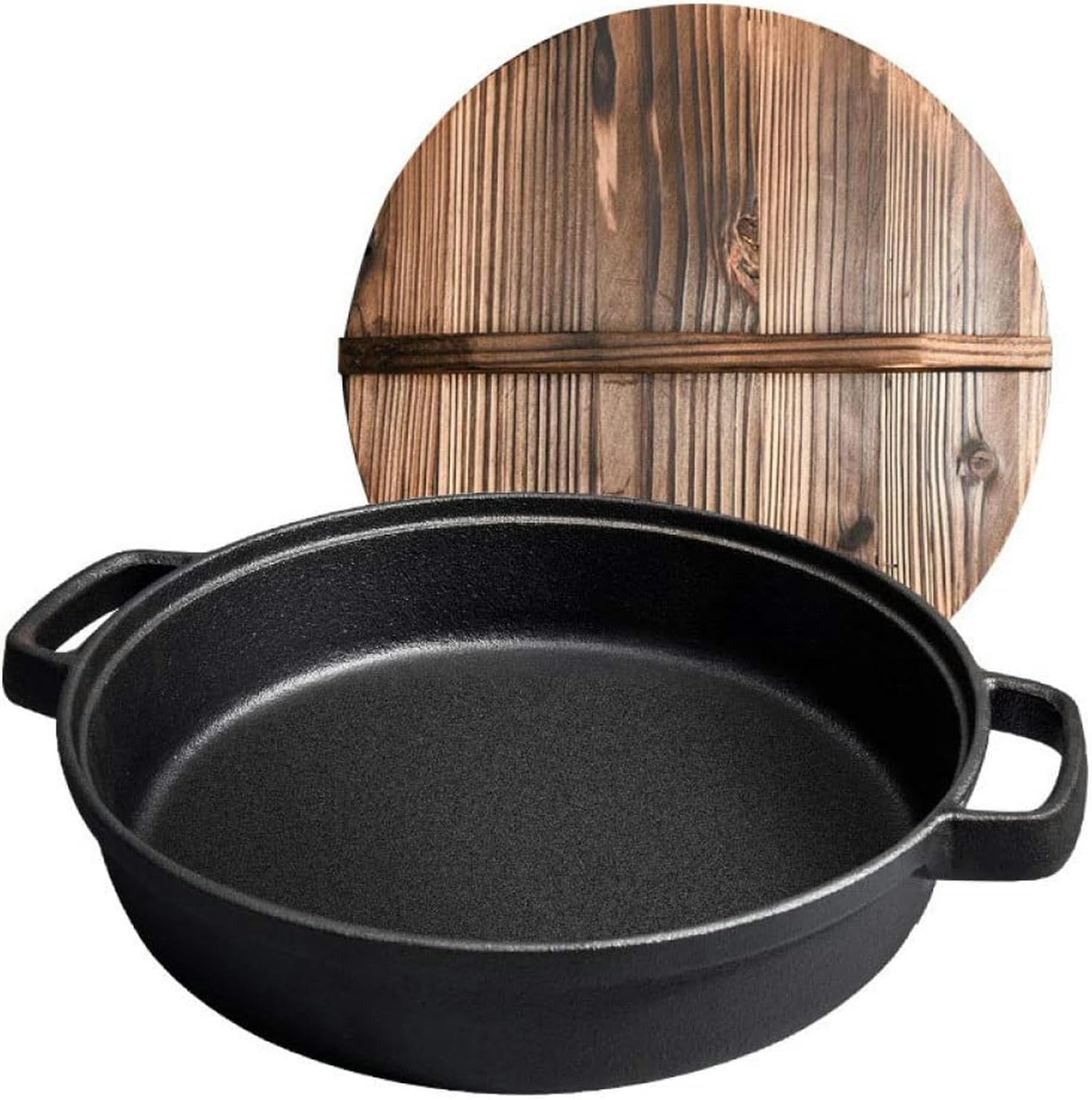 Wok en fonte fait main poêle à induction antiadhésive en fer