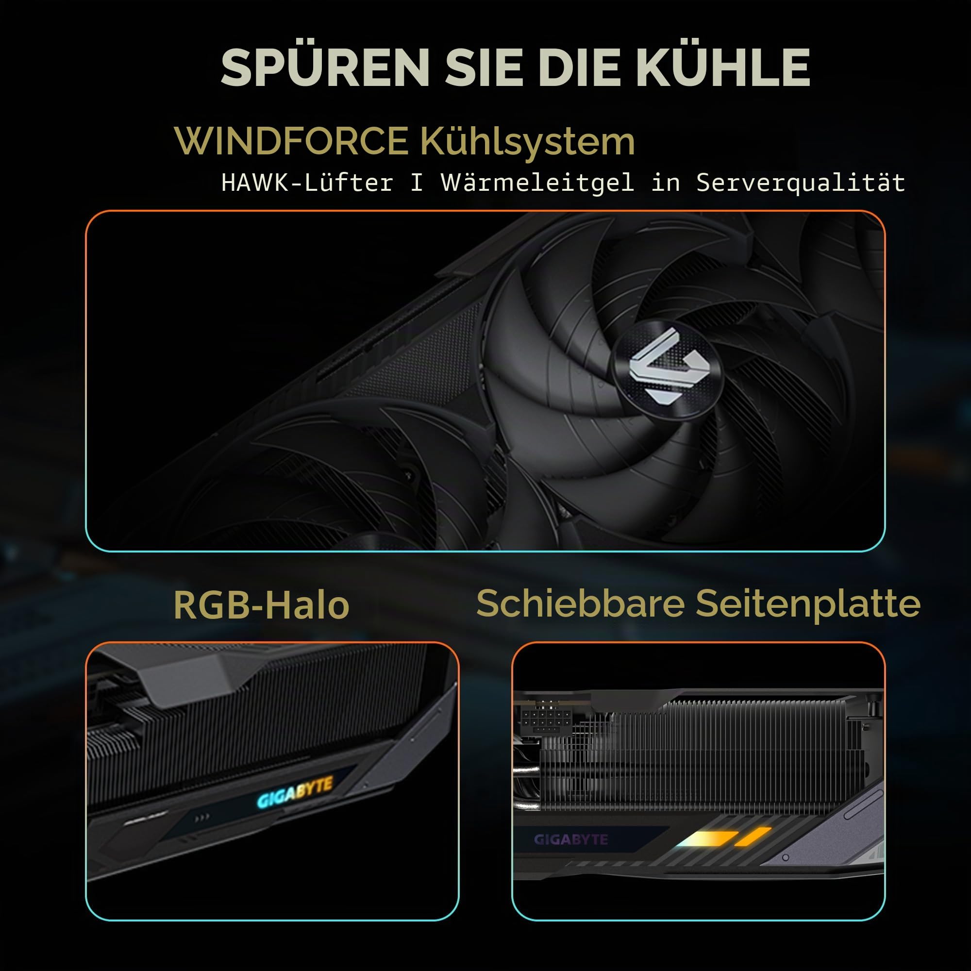 GIGABYTE GeForce RTX 5080 Gaming OC 16G WINDFORCE Grafikkarte Kühlsystem 16GB 256bit GDDR7 GV-N5080GAMING OC-16GD Grafikkarte