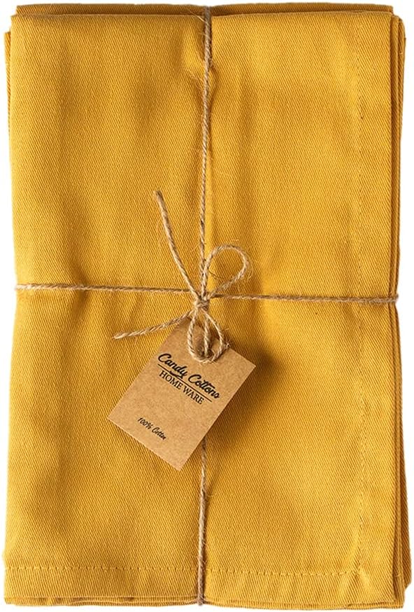 Mustard Yellow Cloth Dinner Napkins Cotton 18x18 in Washable Napkins Cloth|Reusable Spring Easter Basket Decor Pk of 6 Table Napkins Cocktail Party Wedding BBQ Hotel Cafe Cloth Napkins