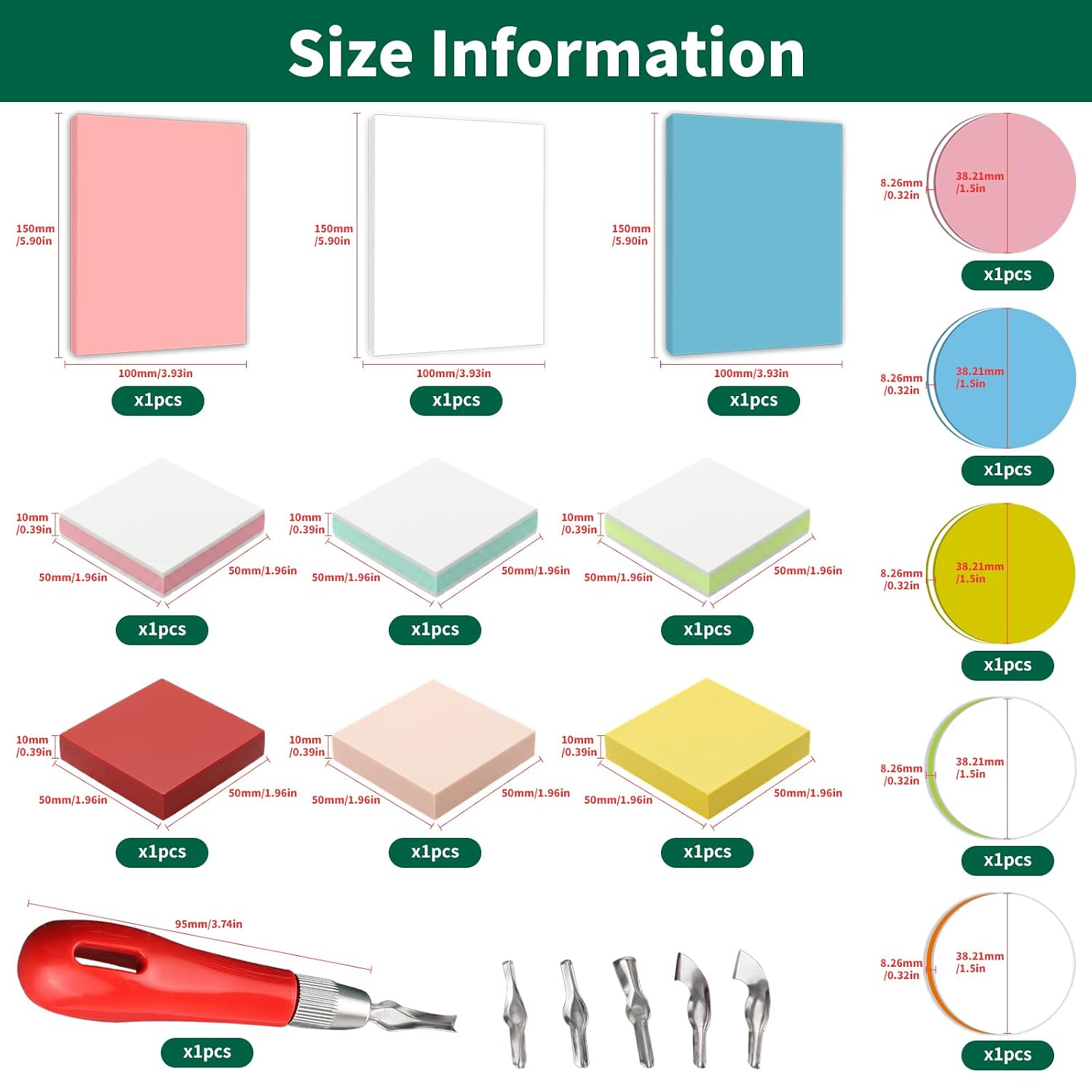 21Pcs Linocut Kit for Printmaking & Stamp Carving, 14Pcs Soft Rubber Linoleum Blocks and Carving Tool for Beginner Printing Craft Supplies