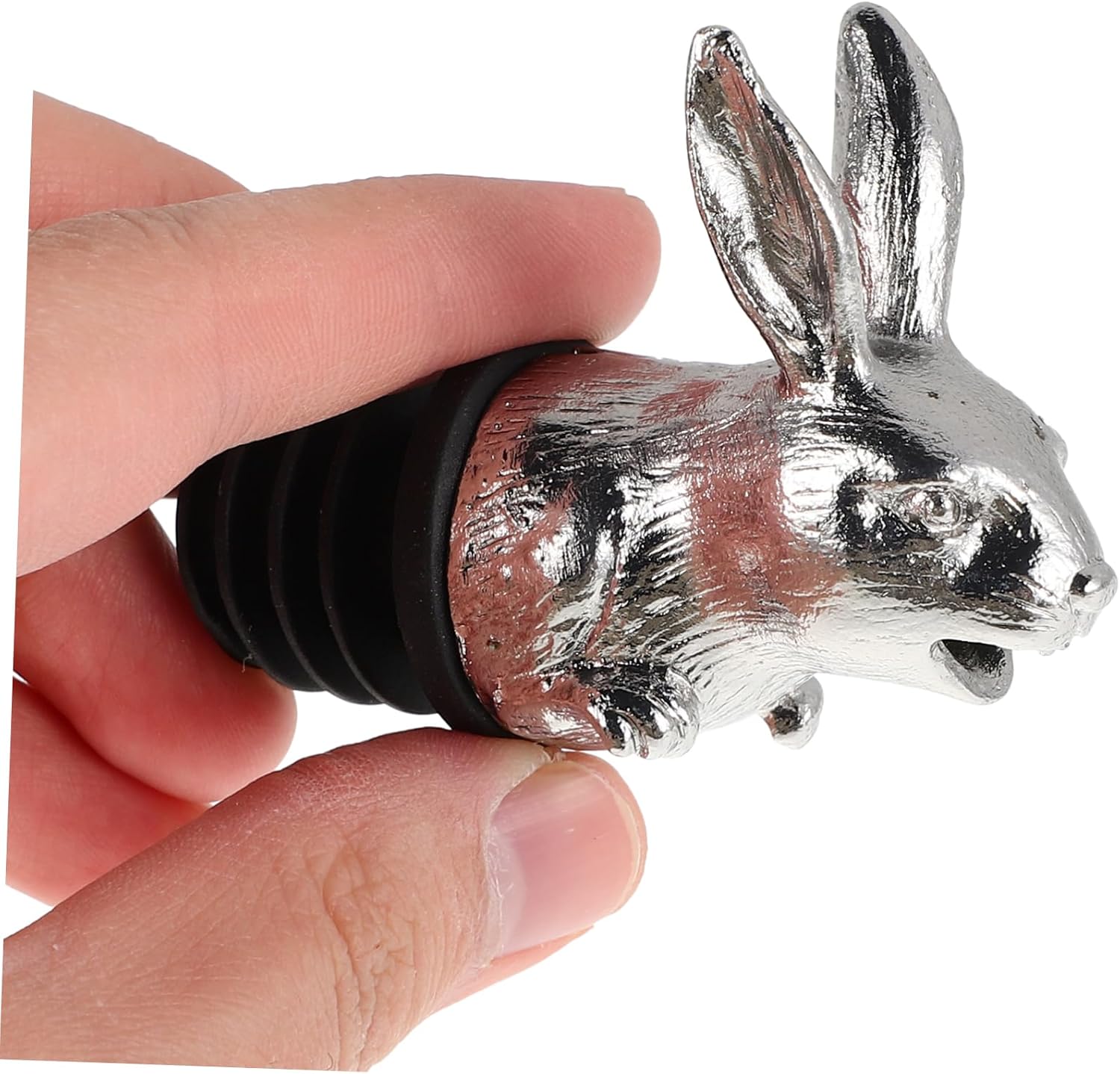 PRETYZOOM Rabbit Wine Pourer Stainless Steel Creative Liquor Bottle Spout Aerator for Wine Beverages Home Decor Multifunctional Bunny Design Easy to Clean