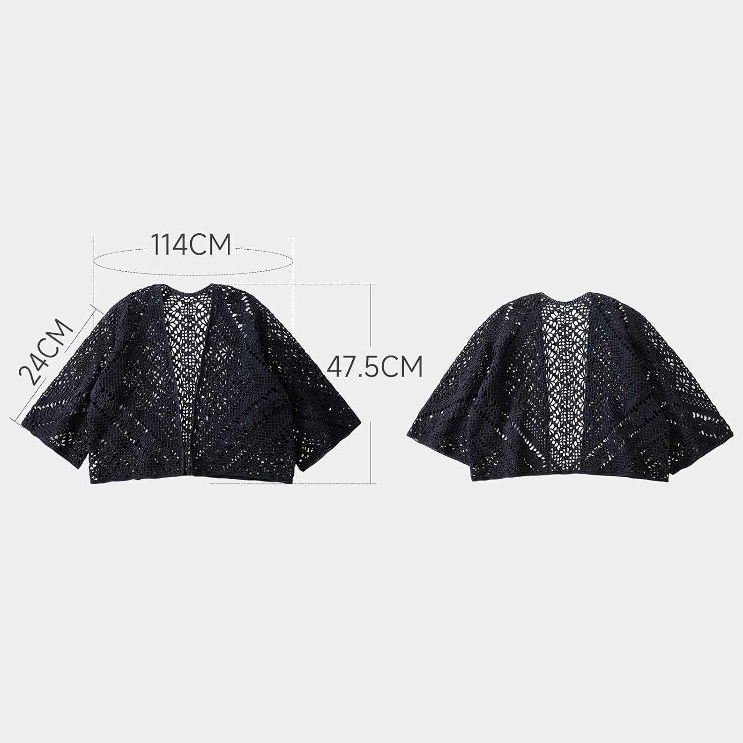 Susan's Family Crochet Kit for Advanced Beginners, Cardigan Crochet Kit, Starter Easy Learn w Pattern & Video Tutorials, Chinese Style Handmade Gifts, Ziqi Cardigan (Black Beauty)