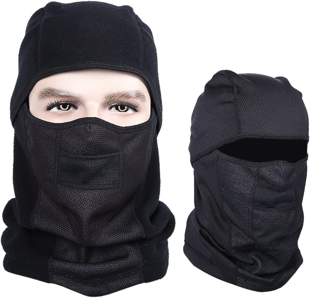 Balaclava Ski Mask, Extra Thick  Warmer Windproof Motorcycle and Skiing Face Mask (Black)