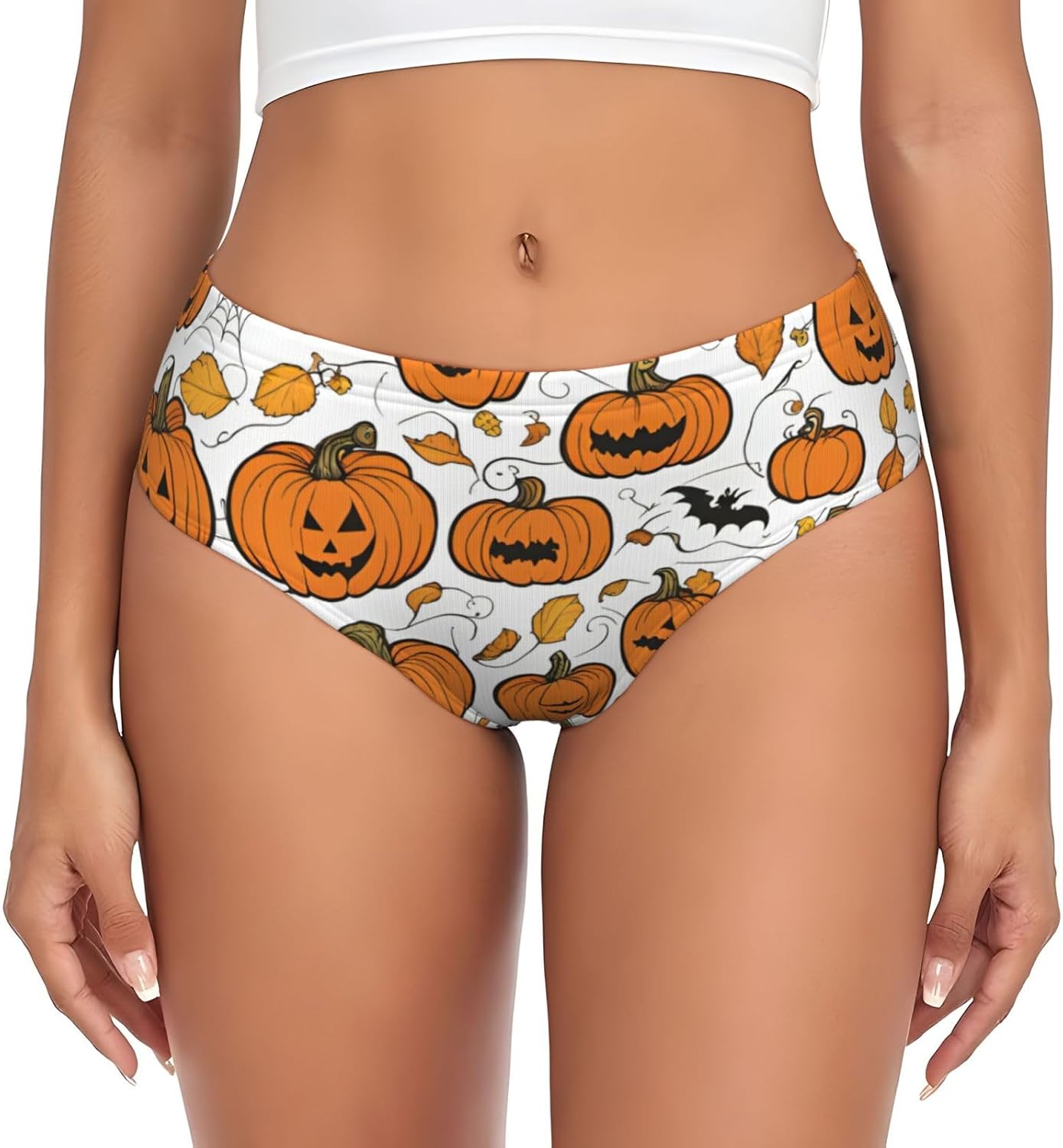 Halloween Pumpkin Patterns Print Women'S Briefs Underwear,Comfortable Panties For Women,Everyday Essential