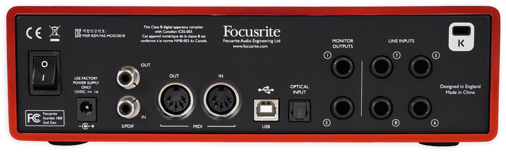 Focusrite Scarlett 18i8 (2nd Gen) USB Audio Interface with Pro
