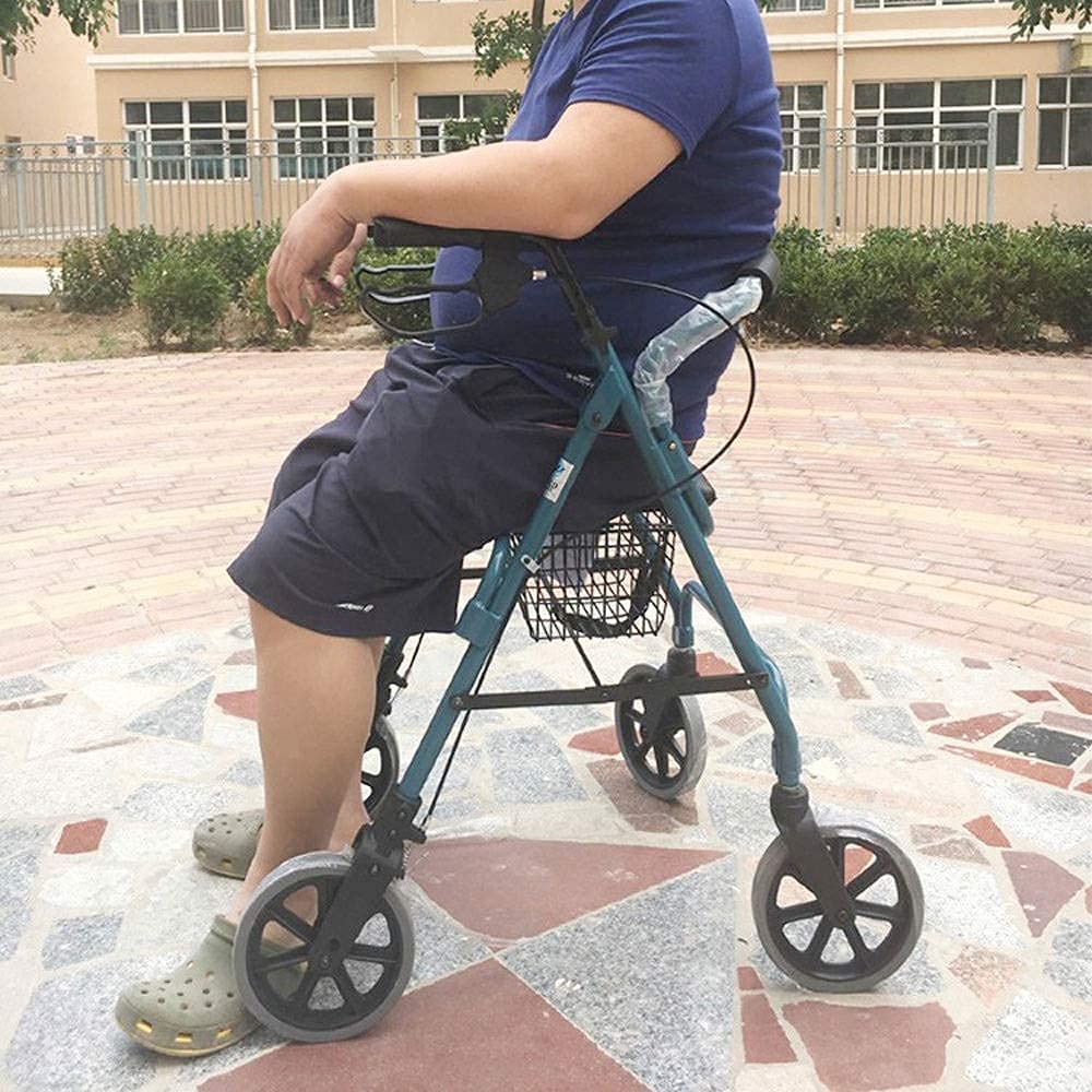 chodziki dla seniorów ręczny chodzik na wózku inwalidzkim, lekki składany aluminiowy chodzik na czterech kołach, odpowiedni dla: wózka na zakupy dla osób starszych, ramy spacerowej na zakupy spożywcze
