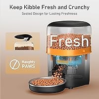 Vista 4 de Comedero automático para gatos, dispensador de comida para gatos de 2 litros, alimentador automático para mascotas con duración de batería de 180