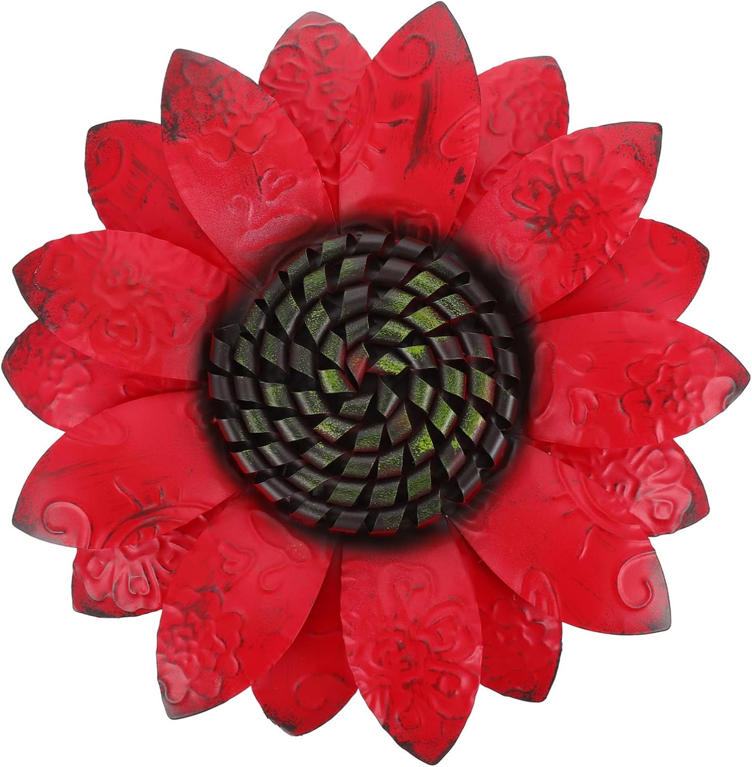 Homoyoyo Elegant Metal Flower Pendant Iron Craft Wall Decor Flower Wall Art for Home Outdoor Fuchsia Wall Dec
