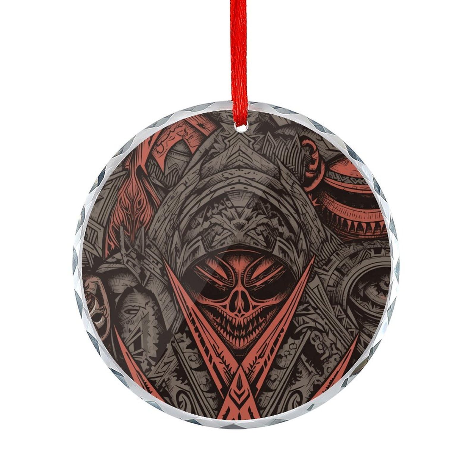 Btcowzrv Style Horror Pictures Round Ornament Hanging Pendant Decor