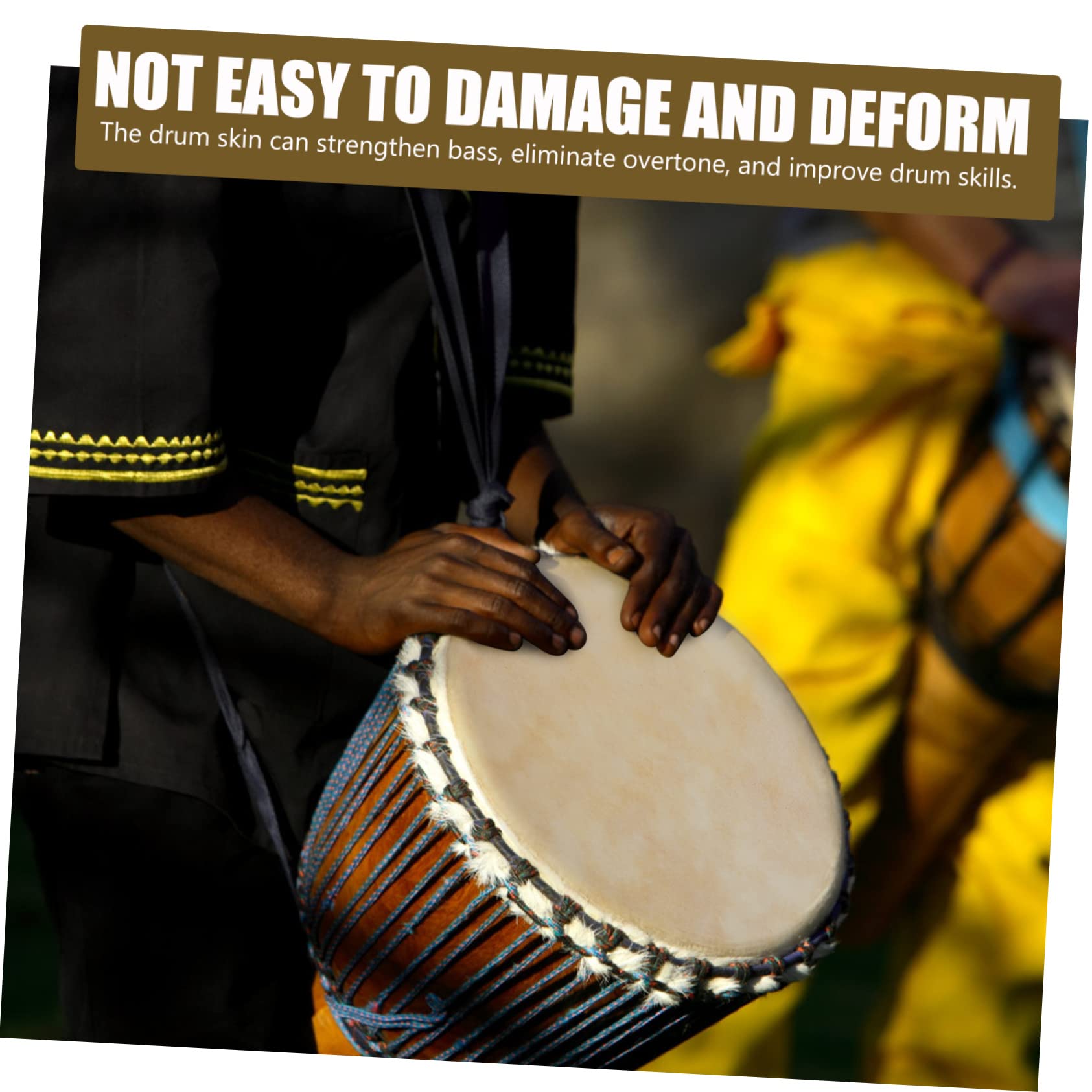 Toddmomy 2pcs African Drum Replacements for Drum Heads Low Volume Easy Storage for Drum Practice