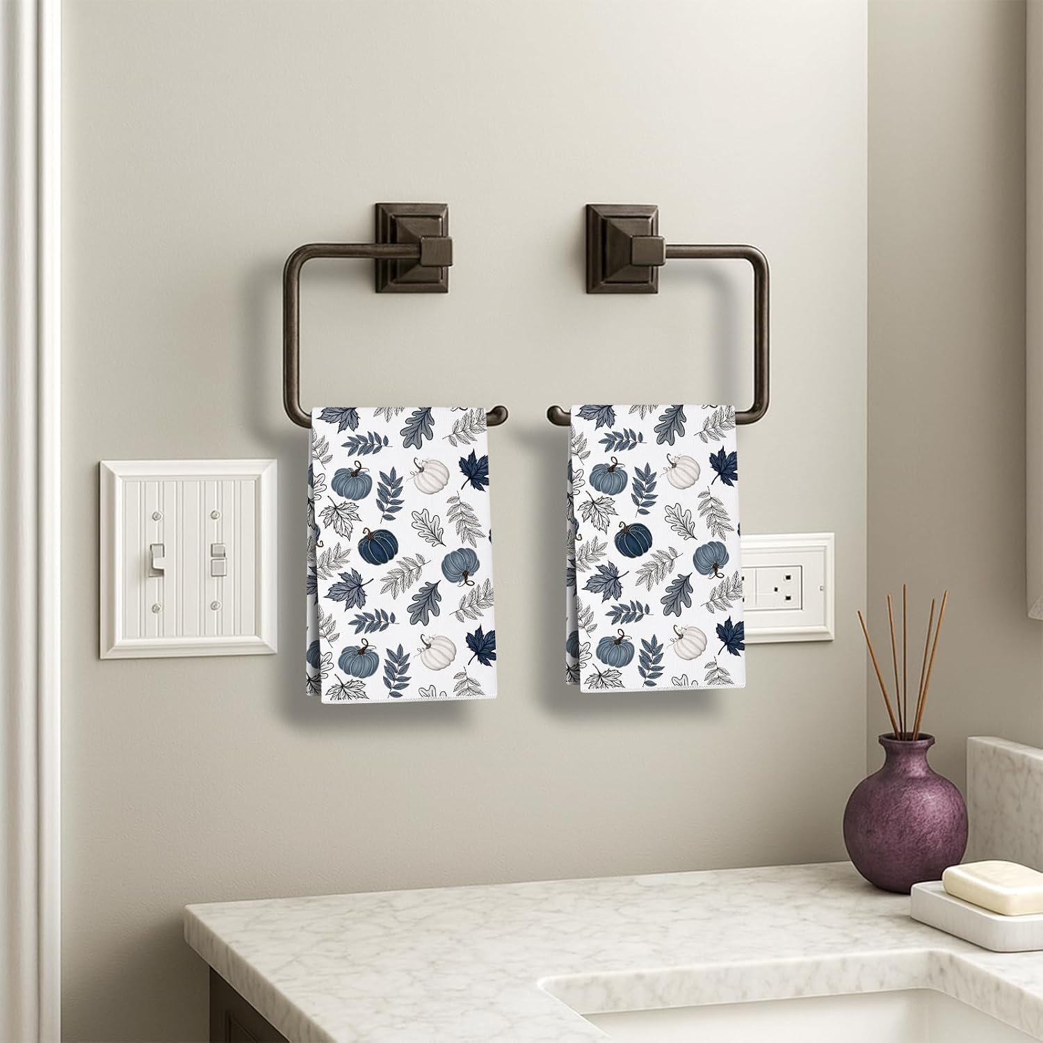 Fall Kitchen Towels 18x26 Inch Set of 2 Autumn Thanksgiving Kitchen Decor