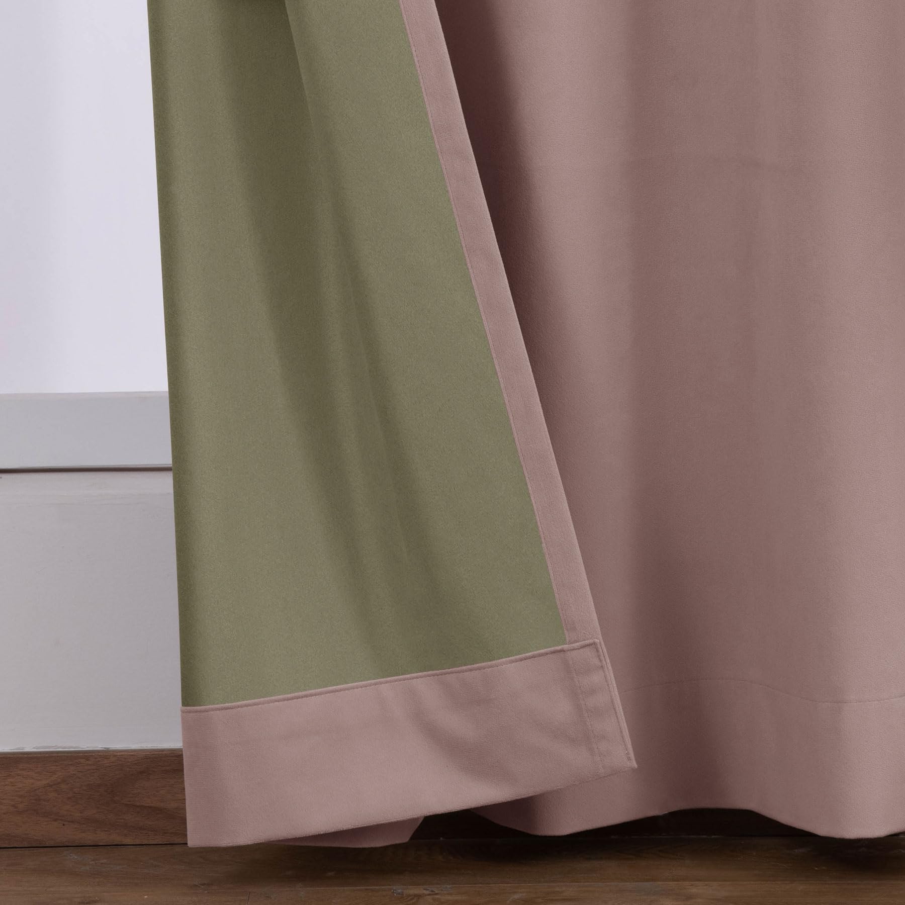 Cortinas térmicas 100 % opacas de terciopelo rosa, 17 pies de largo, para dormitorio y sala de estar, 52 pulgadas de ancho x 204 pulgadas de largo, ojales superiores con alzapaños, diseño Ele de piso