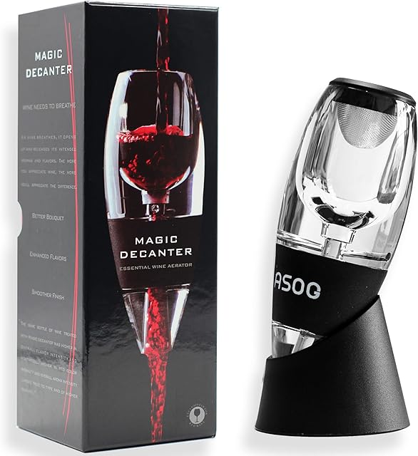ASOG Wine Aerator with stand - Premium Wine Decanter with Filters for Red Wine Lovers with Gift Box, Mini Stand Travel Bag
