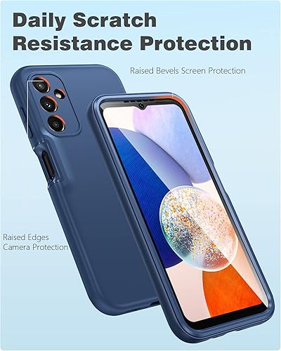 Miniatura 3 de FNTCASE Funda para Samsung Galaxy A14-5G Funda protectora de silicona a prueba de golpes con protector de pantalla integrado - Funda delgada de