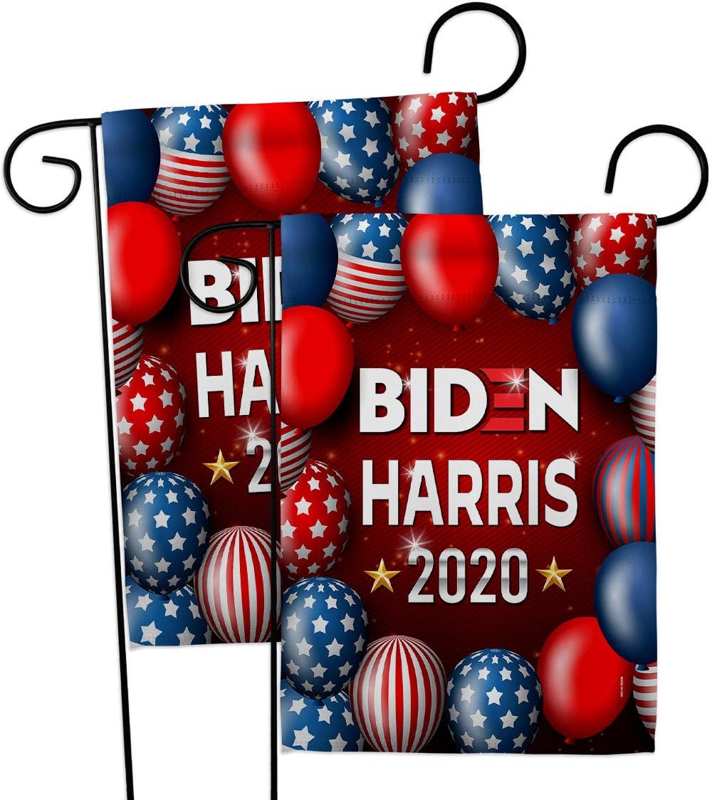 Biden Harris Flag Joint Garden Flag 2pcs Pack Patriotic Vote President Democrat Republican Tea Party United State American Election House Banner Small Yard Gift Double-Sided, 13"x 18.5", Thick Fabric