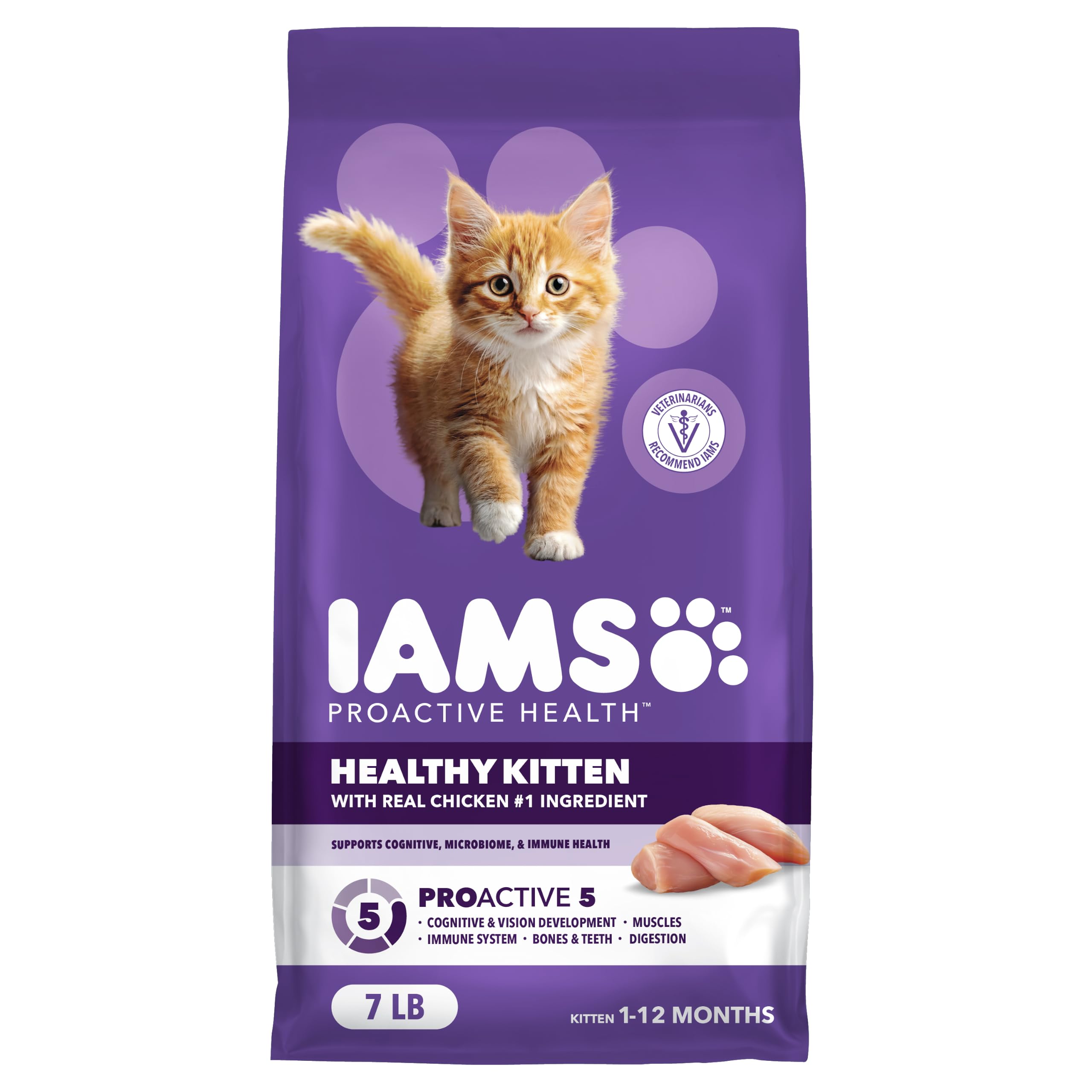 IAMS Proactive Health Healthy Kitten Dry Cat Food, Chicken, 7 lb