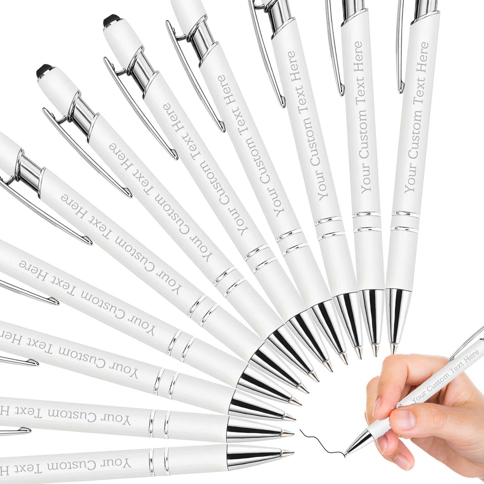 ShAxzHen Personalized Pens with Name Custom Ballpoint Pens Bulk Customized Engraved Pen Stylus for Business Graduation Black Ink Advertising Office