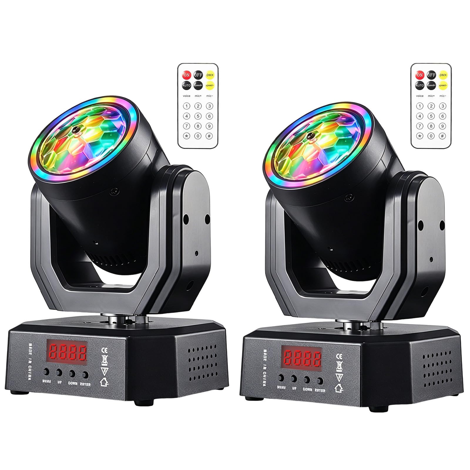 2Pack Mini Moving Head Lights für DJ Beleuchtung LED Beam Spot Gobo Muster Projektor Bühnenlicht für Partei