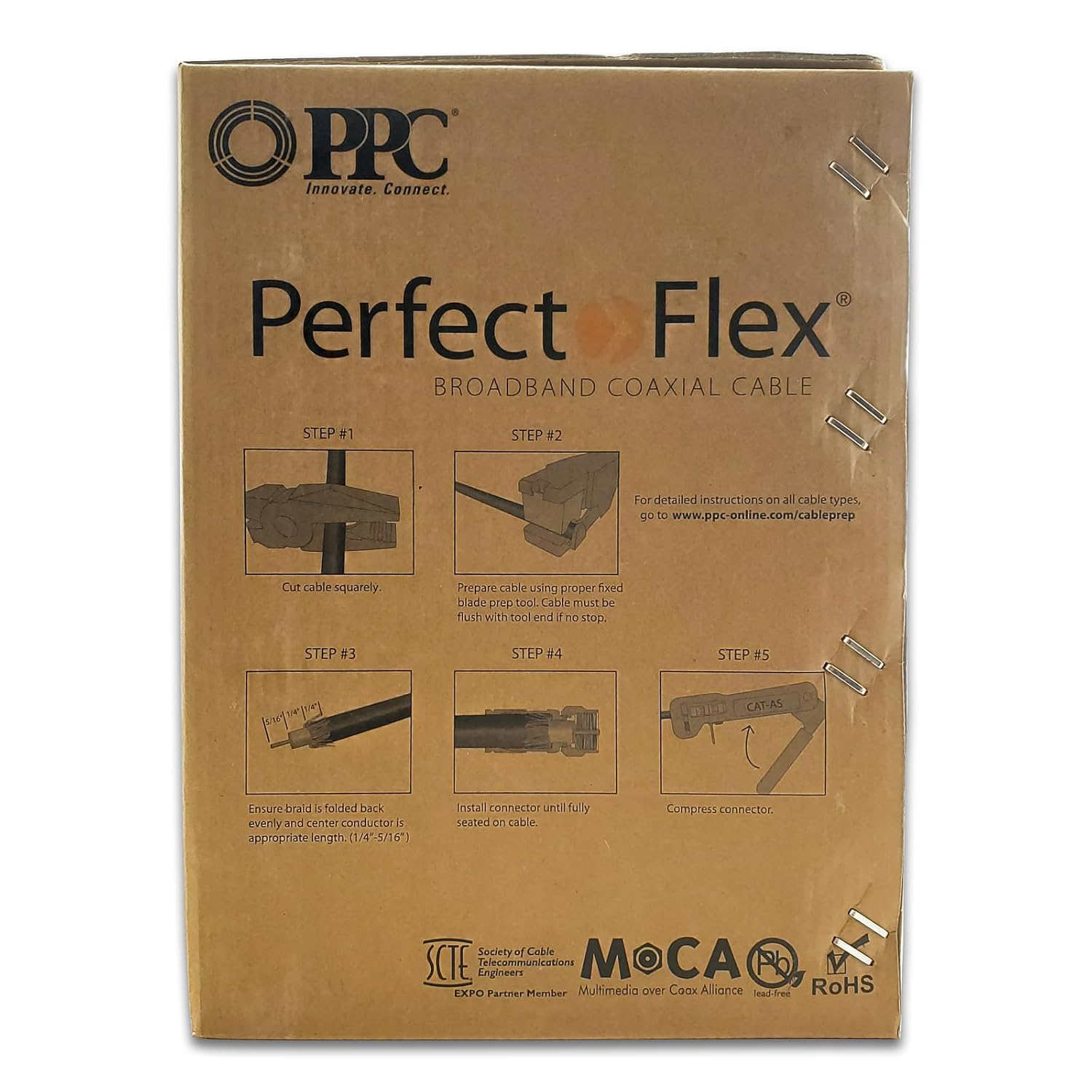 Coaxial Cable 6 Series 500 Ft Rg6 Trishield 77 Braid Black Color Copper Clad Steel