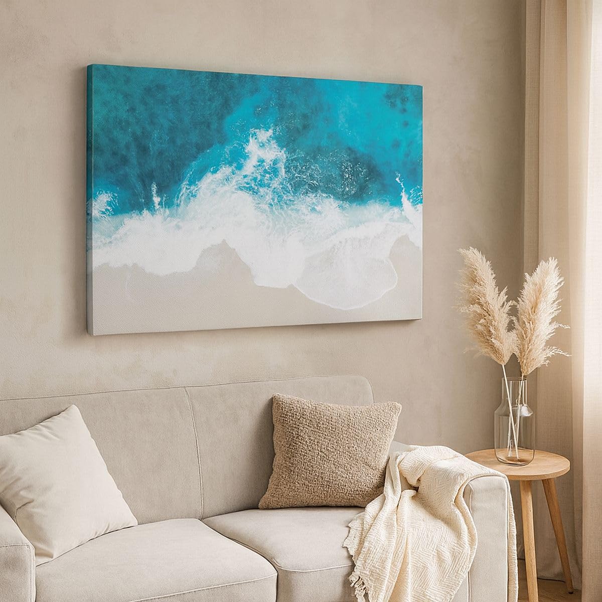 ARTTOR Bilder auf Leinwand 120x80cm Wandbild Landschaften Maritim - 4686 | Luftfahrt Fotografie Strand Groß XXL Wanddekoration Wohnzimmer Schlafzimmer Wanddeko Wand Kunstdruck Wandkunst ARTTOR