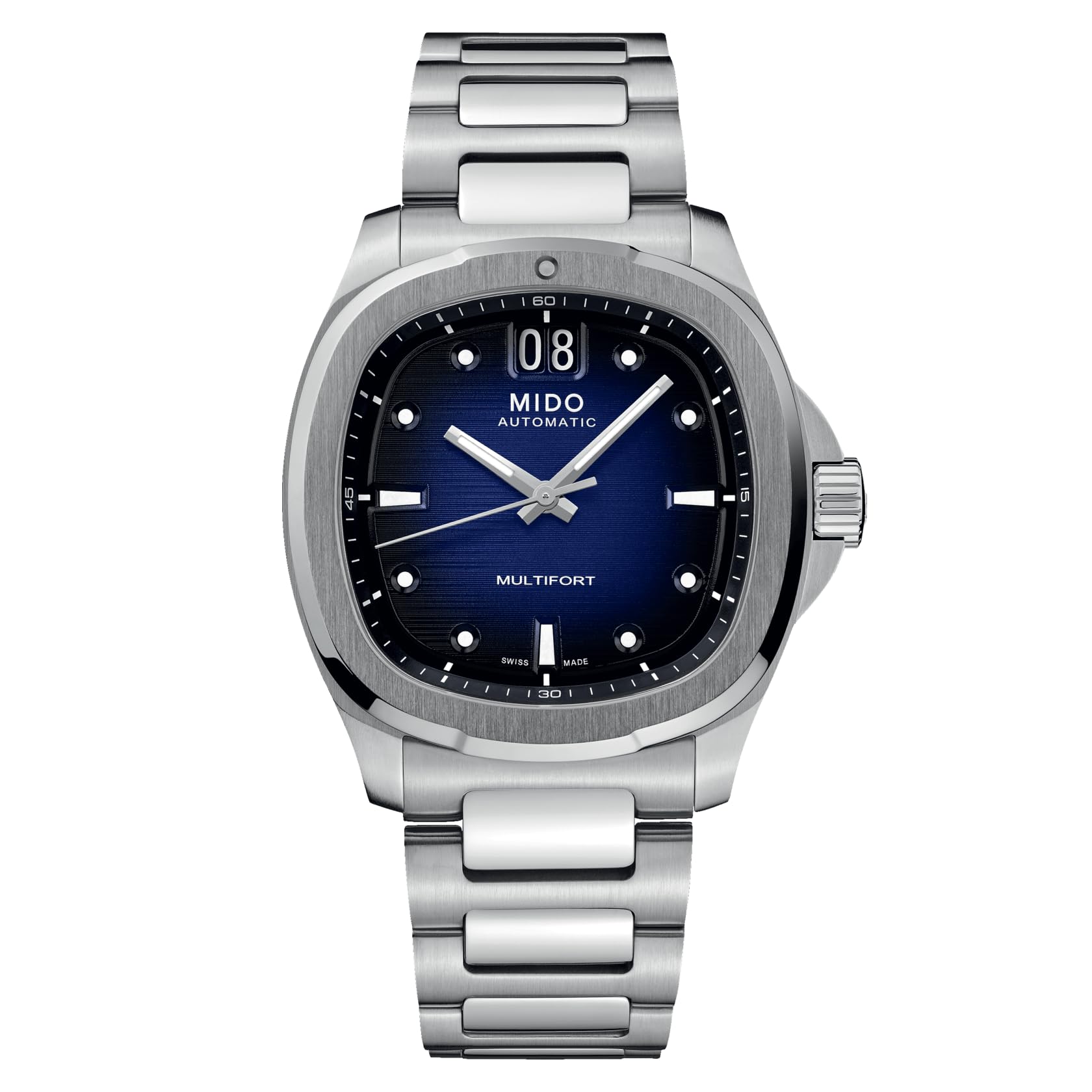 Mido M0495261104100 Men's Business Watch, 80 Hour Operation, MULTIFORT TV, BIG DATE Automatic Watch,, blue, Bracelet Type