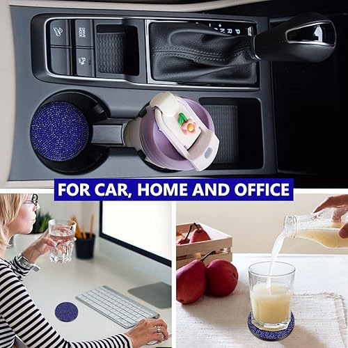 Miniatura 7 de Ouzorp Portavasos para automóvil, paquete de 2 posavasos universales antideslizantes para automóvil, accesorios interiores de automóvil con