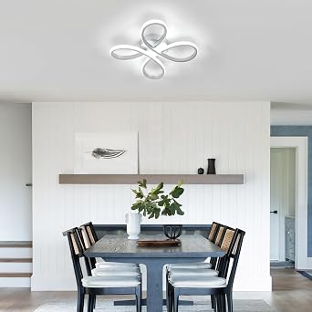 Comely LED Ceiling Lamp, 30W Flower Lamp Design LED Ceiling Lighting | 6500K Cool White LED Ceiling Lights for Living Room, Bedroom [Energy Class E]
