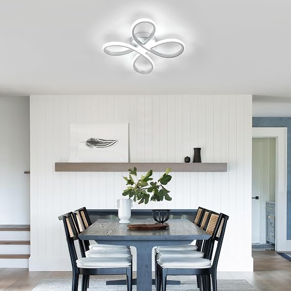 Comely LED Ceiling Lamp, 30W Flower Lamp Design LED Ceiling Lighting | 6500K Cool White LED Ceiling Lights for Living Room, Bedroom [Energy Class E]