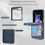 UEEBAI Silicone Coque avec Ring pour Samsung Galaxy Z Flip 5 5G, Etui Fin Pliable et léger Absorption des Chocs Housse Mince avec Bague 360 Degrés Rotation Stand Protection Cover, Royal Bleu - 5