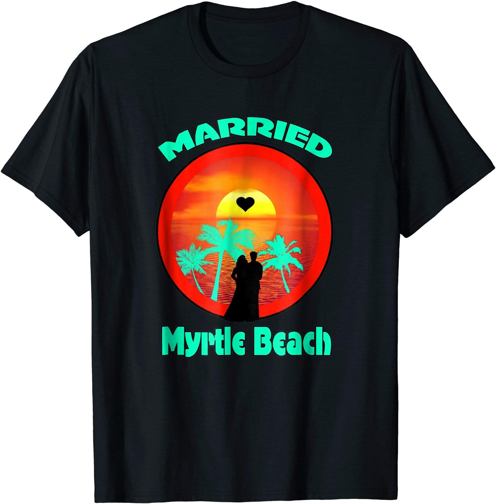 MARRIED MYRTLE BEACH BRIDE & GROOM WEDDING HONEYMOON SHIRTS
