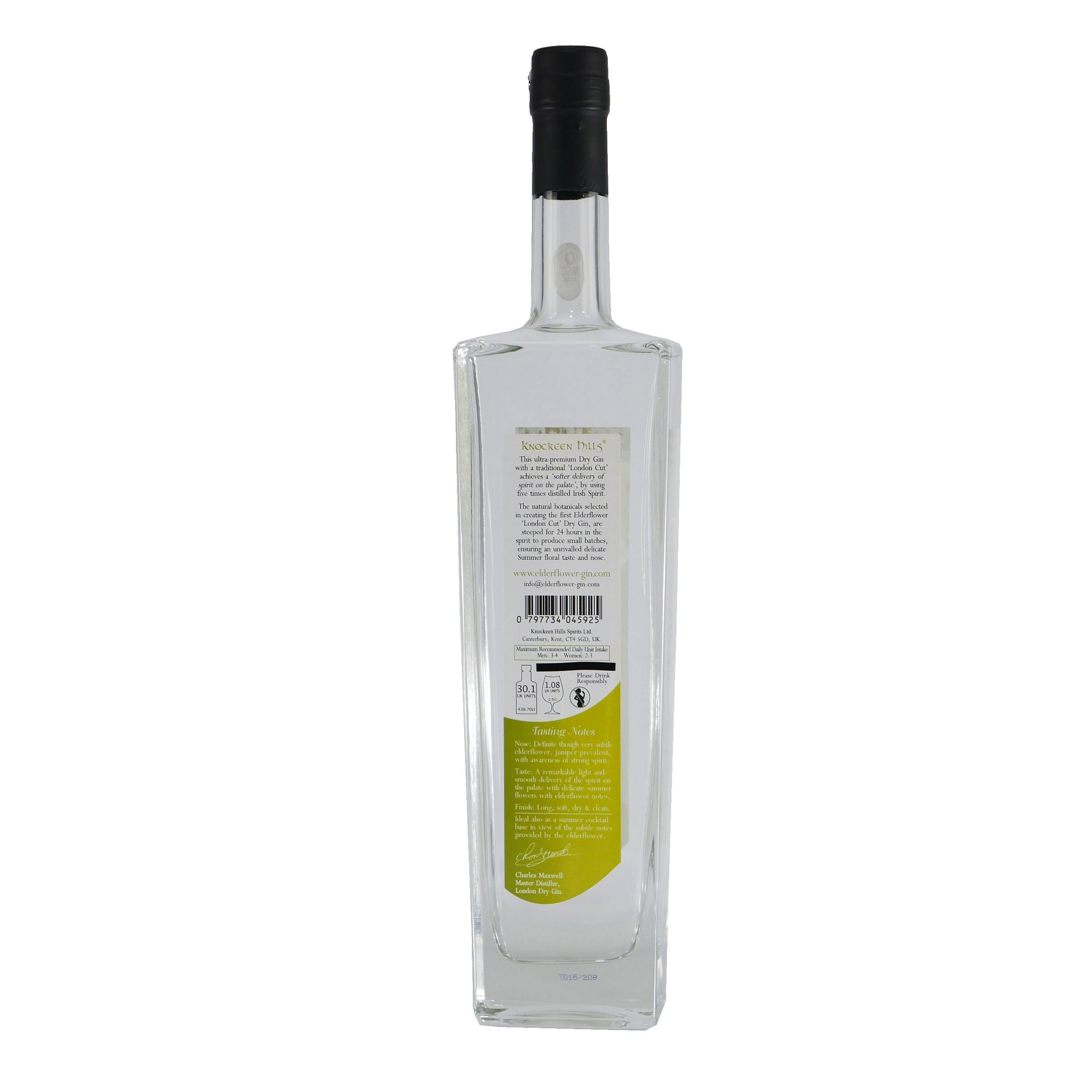Knockeen Hills Elderflower London Cut Dry Gin, Irland 0,7 l