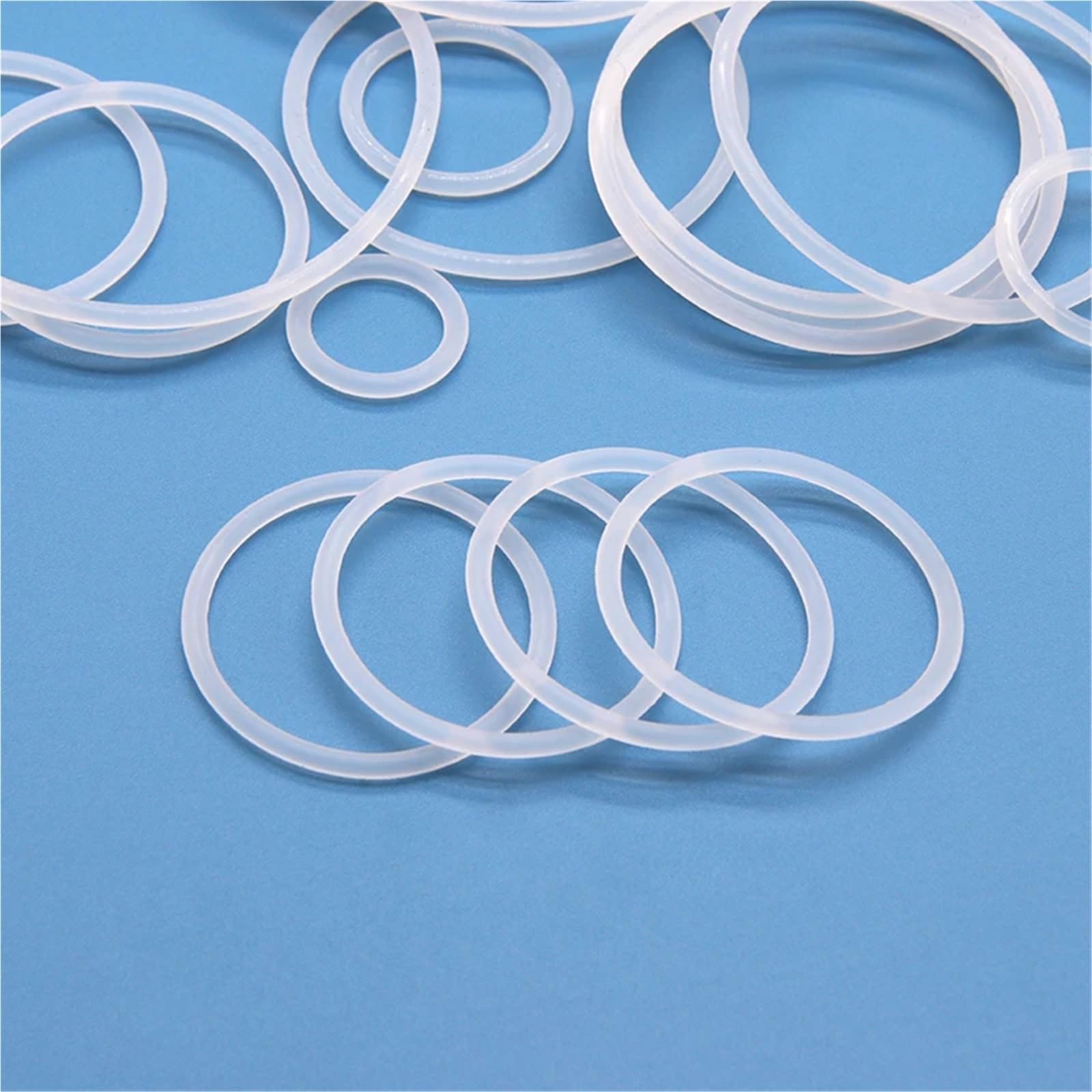 Joint Torique en Silicone Blanc de Qualité Alimentaire, M3-m60 Vmq, épaisseur 1/2/3mm, Rondelle étanche, Bague d'étanchéité en Caoutchouc Résistant à la Chaleur, M10x2-30pcs, Taille unique