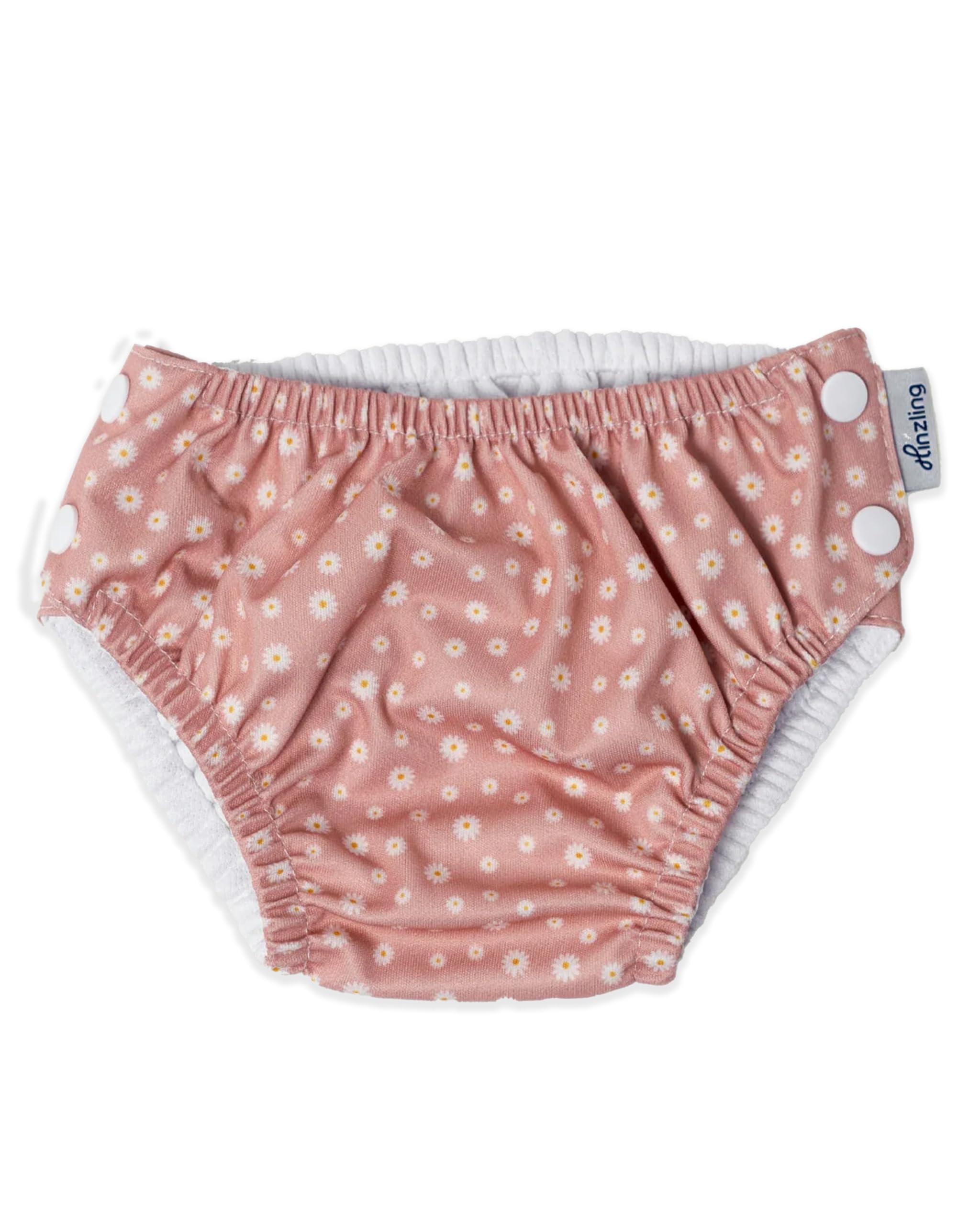 Hinzling Schwimmwindel Daisy blush (S - 56/62/68)– Nachhaltig, Auslaufsicher – Schwimmwindel Baby, Made in Europe – Material komplett recycelt
