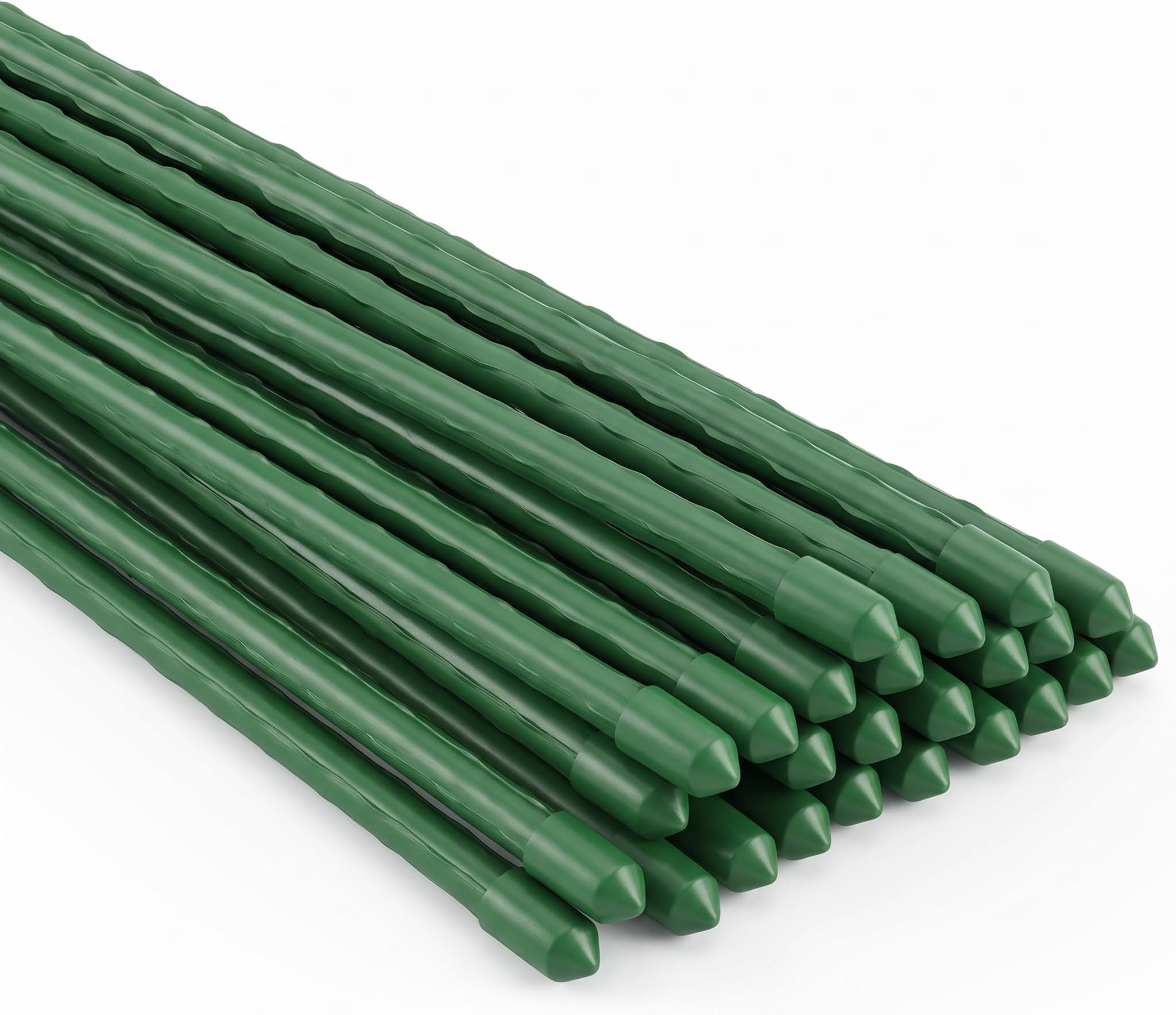 Xiny Tool Garden Stakes, 25 Pack 4 Ft Steel Plant Garden Tomato Stakes with Plastic Coat for Climbing Plants (25 Pack 48 Inch)