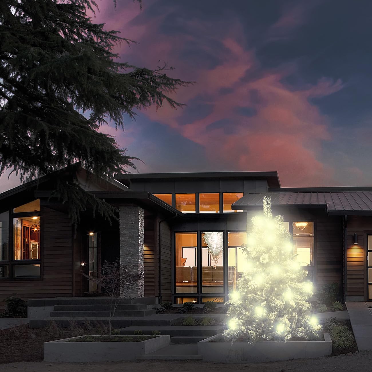 Sapin de Noël enneigé avec 517 Branches - 300 LED - 180 cm [Infactory]
