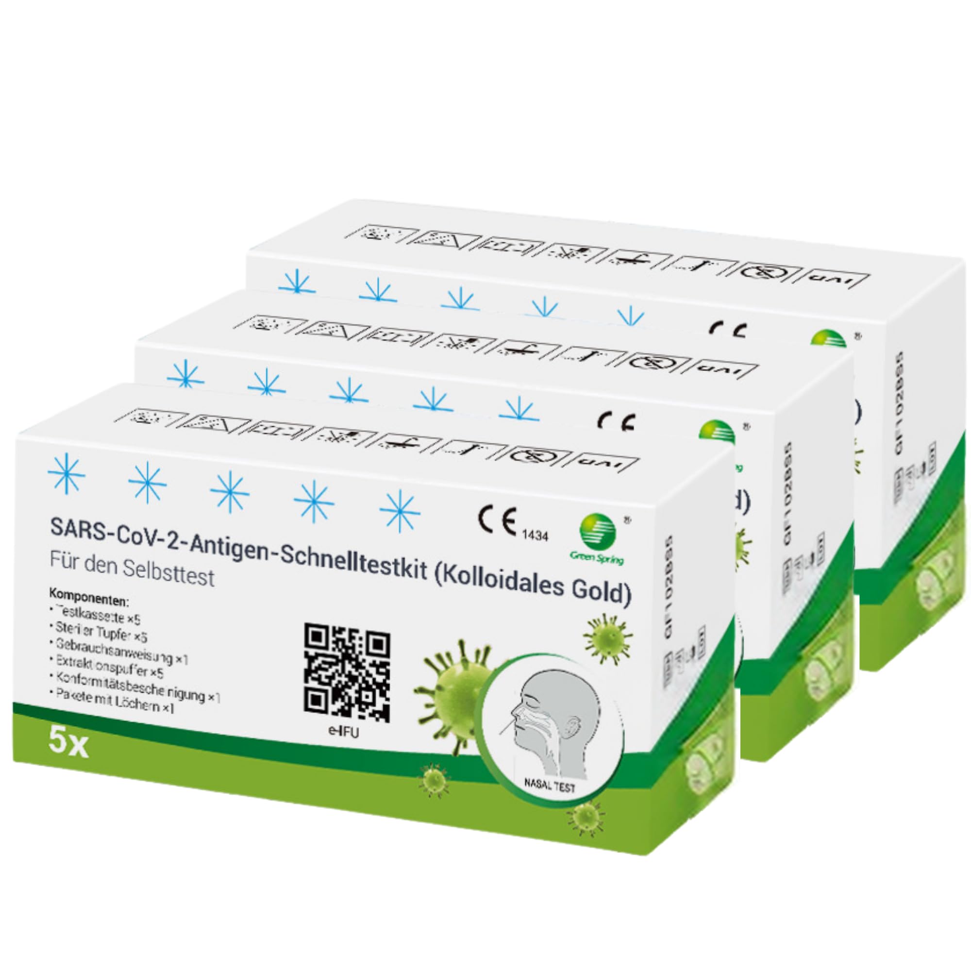 COVID-19 Antigen Schnelltest I 15 Stück I Corona Schnelltest für Zuhause mit CE1434 Zertifizierung I Laientest + E-Book (Let's talk about Gesundheit) I MHD 11/24