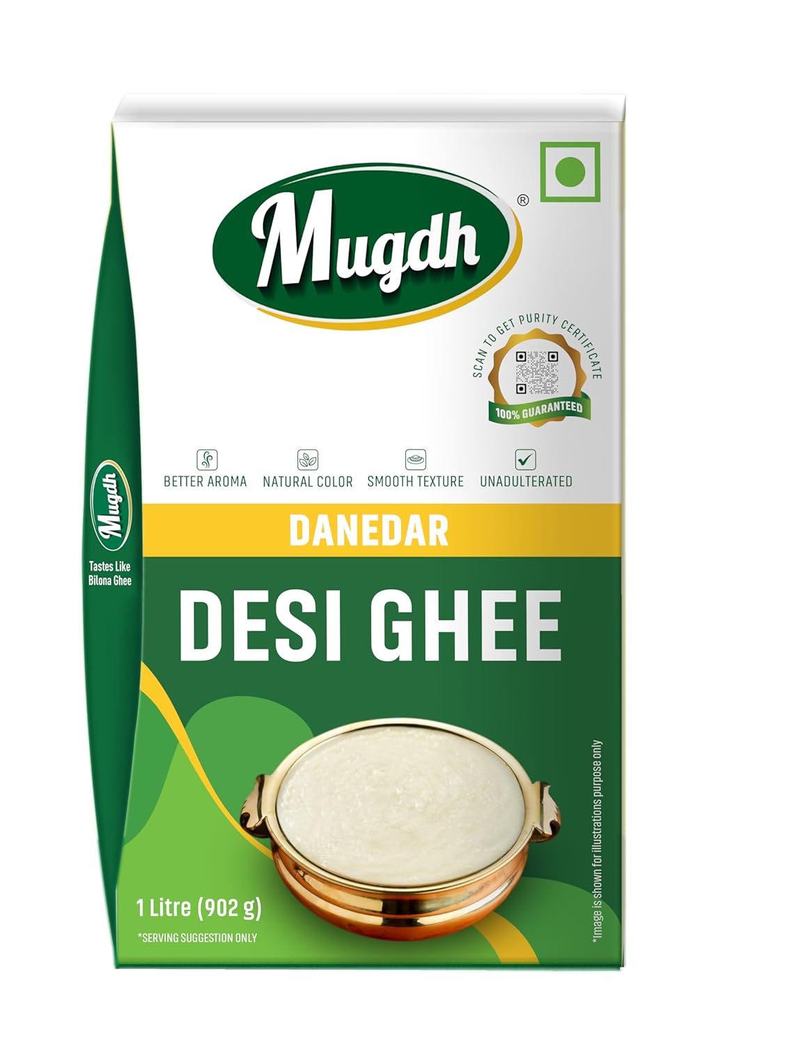 Mugdh 100% Pure Daanedaar Desi Ghee with Good Taste | Naturally improves digestion and boosts immunity -1L