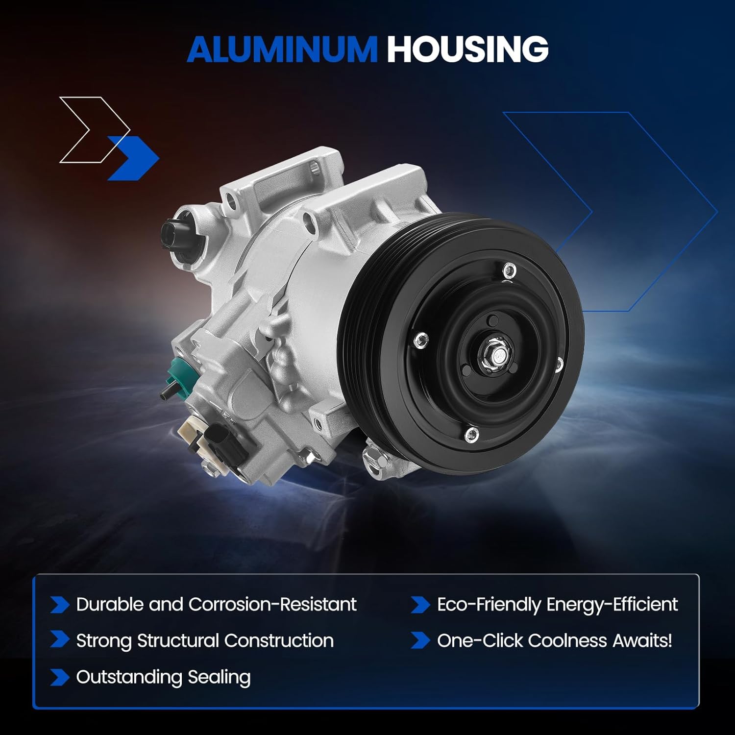198354 Air Conditioning A/C Compressor with Clutch Compatible with Kia Soul 2012-2013 L4 2.0L, Compatible with Hyundai Elantra 2013 L4 1.8L