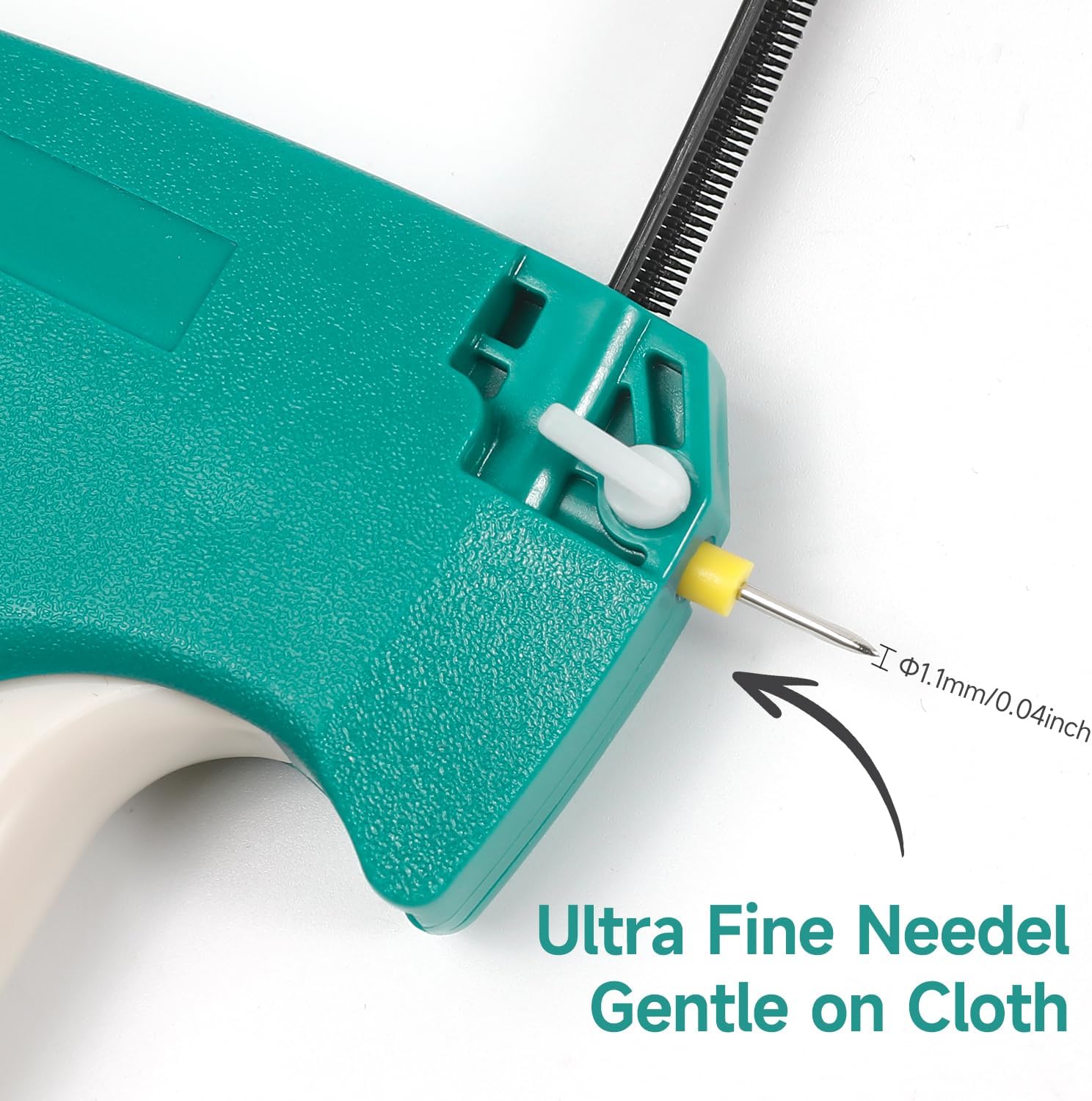 Stitch Gun for Clothes, Micro Tagging Gun for Clothing, Handheld Tag Gun Quick Stitch Sewing Gun, Quick Clothing Fixer Includes 2 Needles, 4.4mm 480 Pcs and 5.4mm 480 Pcs Black White Fasteners - Image 3