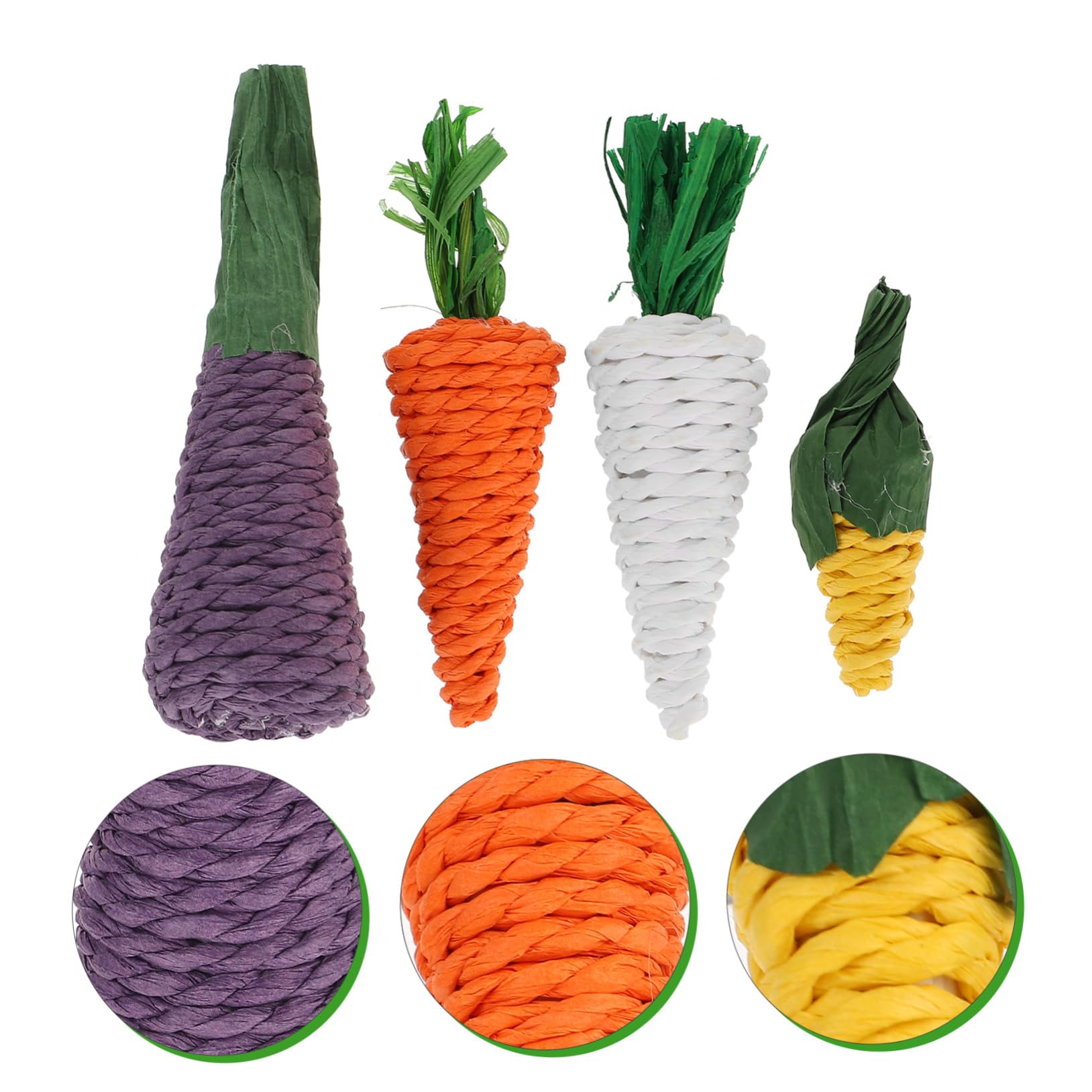 VANZACK 20pièces Jouets à Mâcher Loofah pour Petits Animaux Fournitures pour Hamster Et Lapin Jouets De Détente pour Rongeurs Carotte Maïs Radis