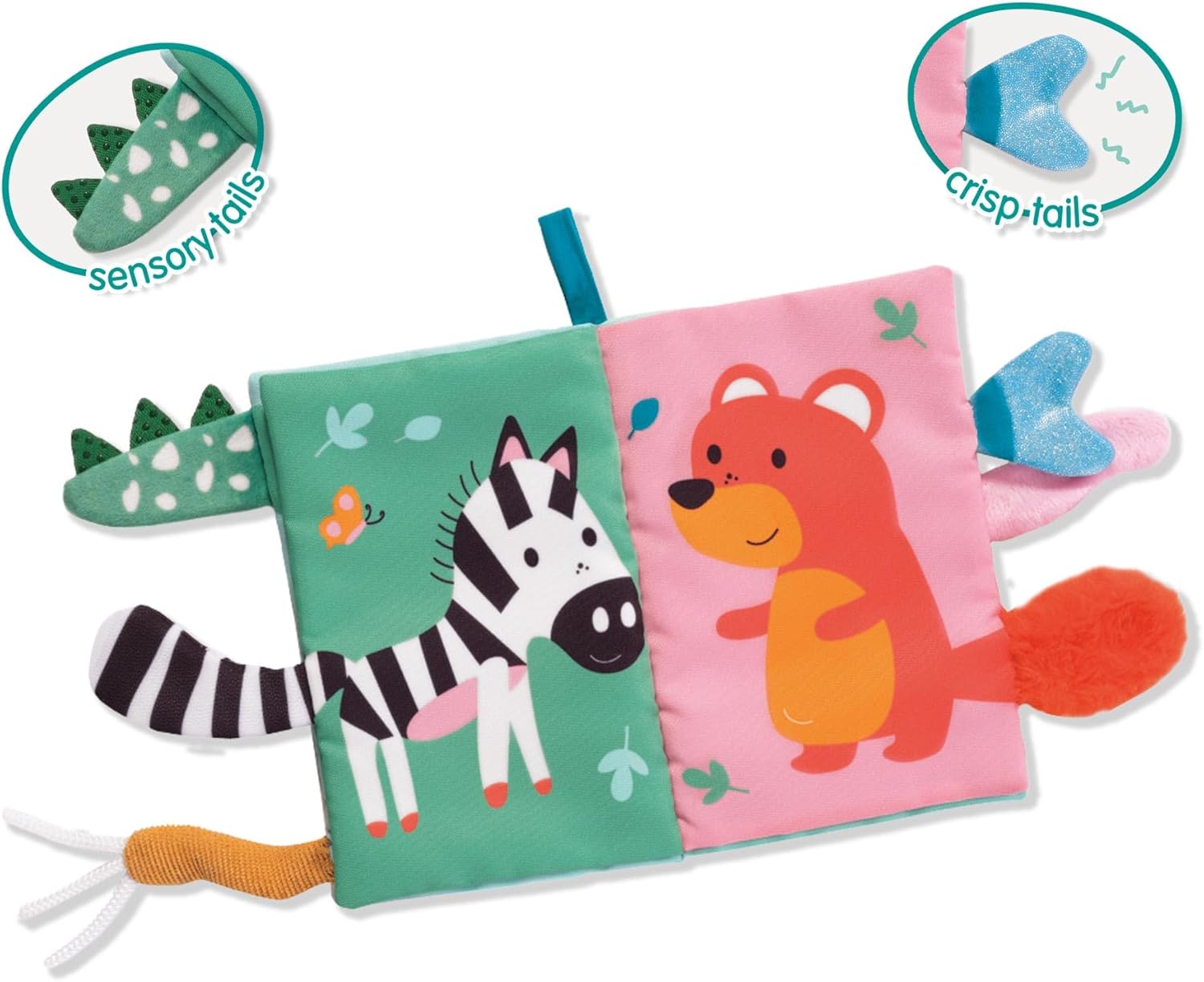 SES Creative - Book in Sensory Fabric with Animal Tails, 13112
